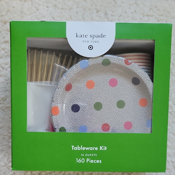 kate spade x Target Green and White Disposable Tableware Set - Picture 1 of 3
